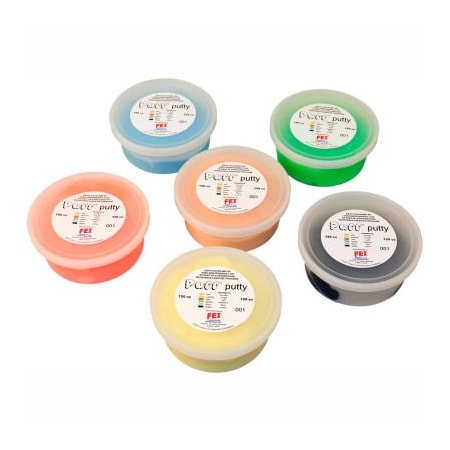 Fabrication Enterprises Puff LiTE Color-Coded Exercise Putty, 120cc, Set of 6 10-1426